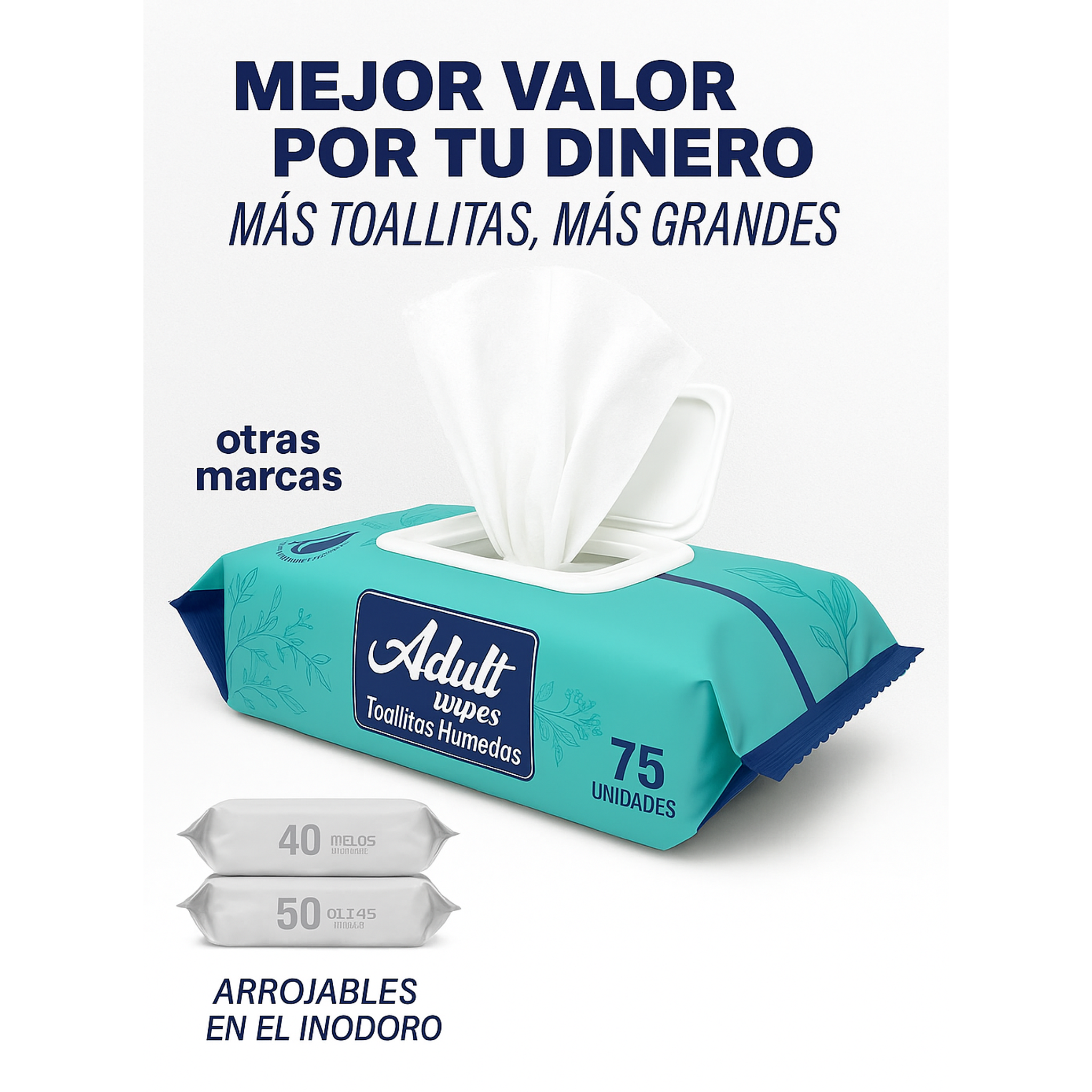 Toallitas Húmedas Adulto (Adult Wipes) Arrojables en inodoro